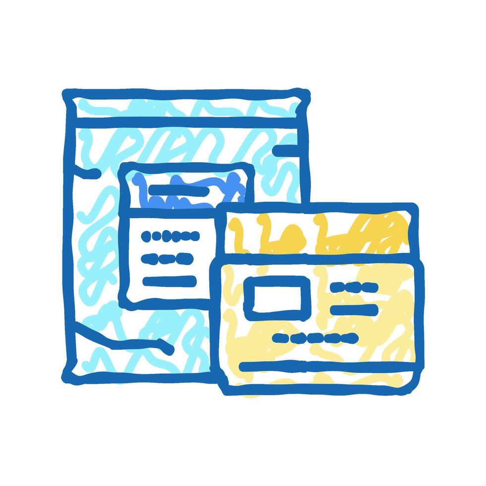 alginate face mask packages icon doodle illustration vector