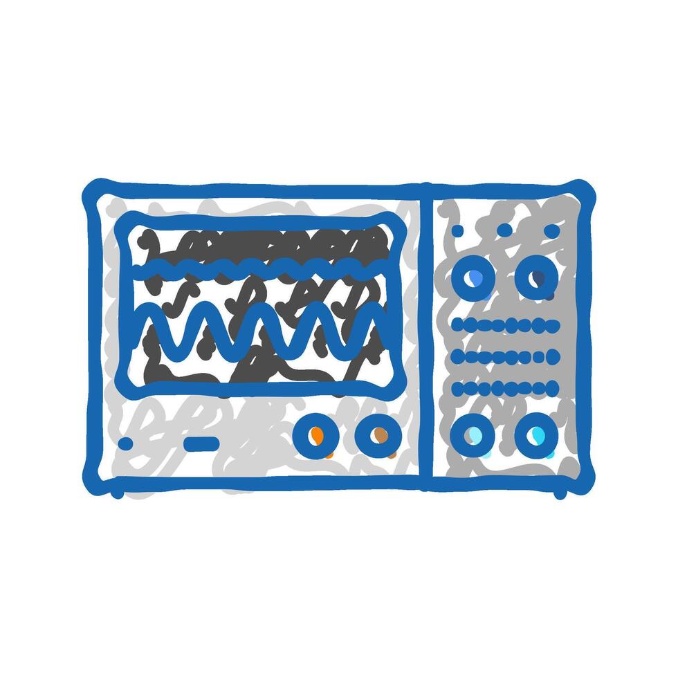 oscilloscope electrical engineer icon doodle illustration vector