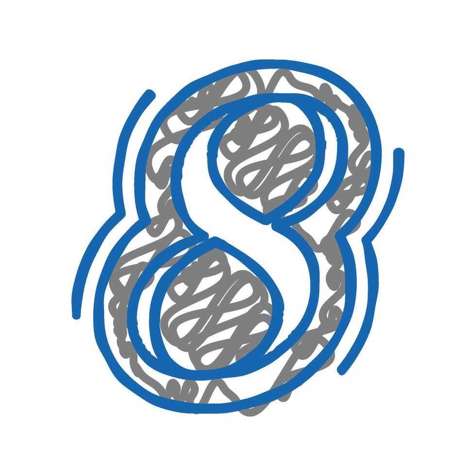eight number icon doodle illustration vector