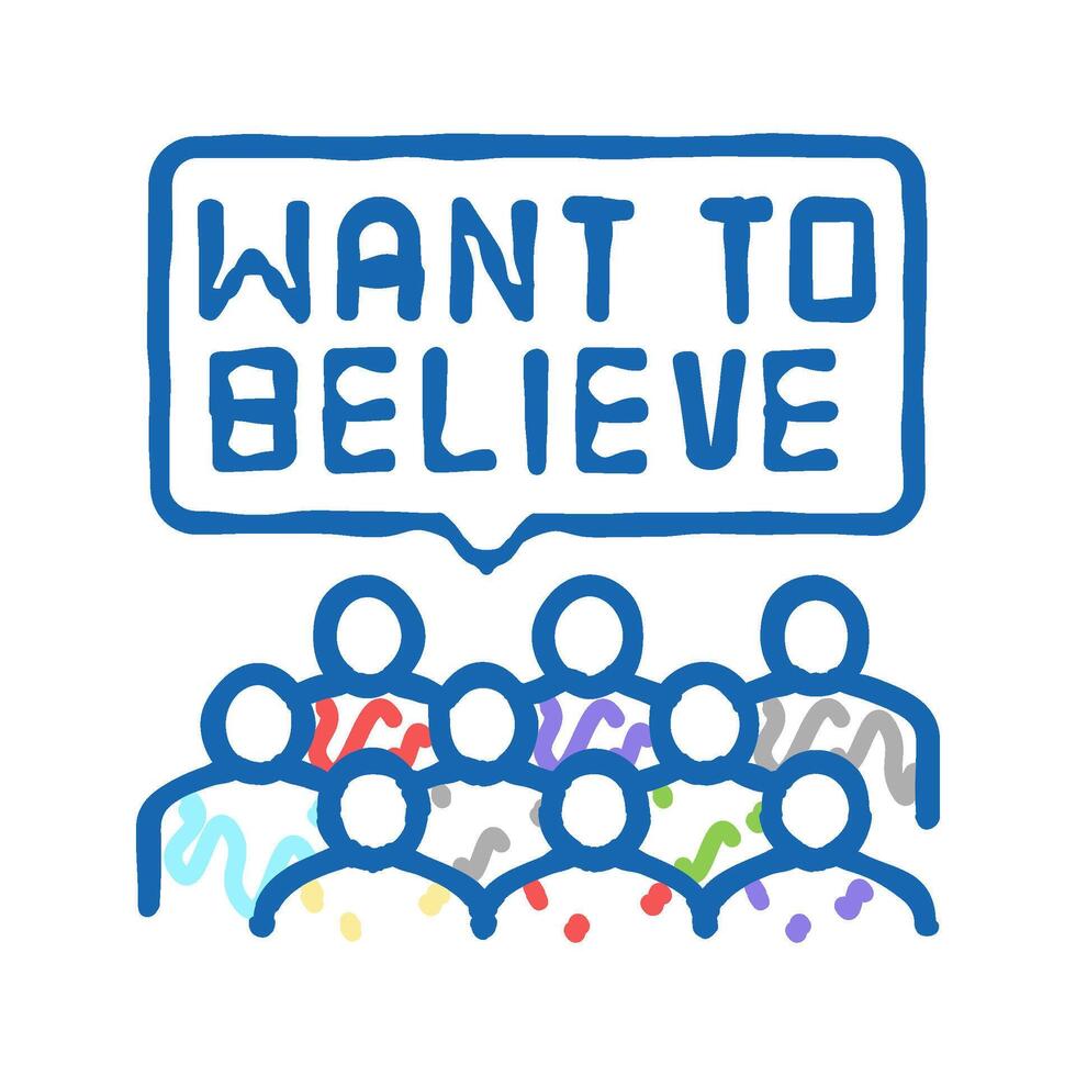 belief in ufology icon doodle illustration vector