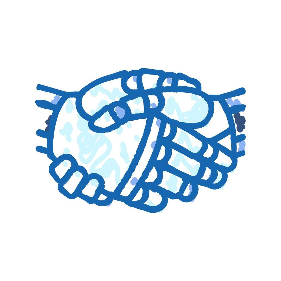 handshake robot hand gesture icon doodle illustration vector