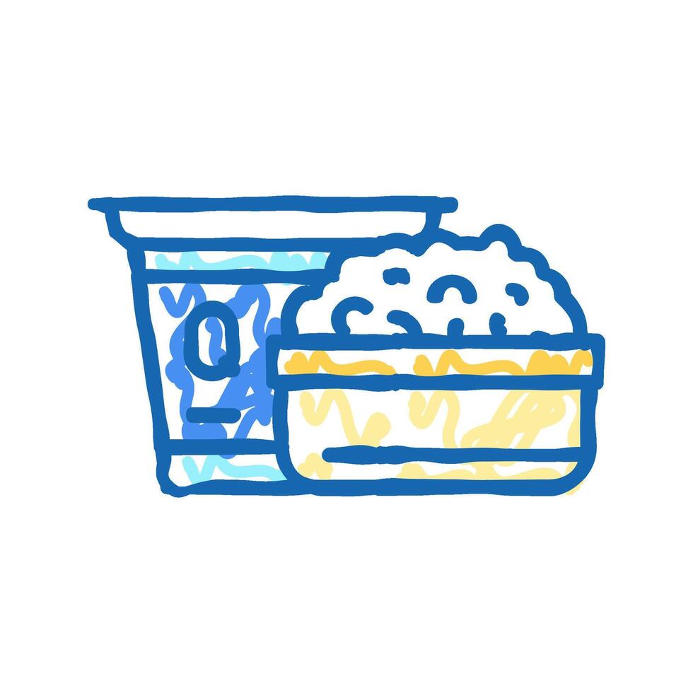 quark milk product dairy icon doodle illustration vector
