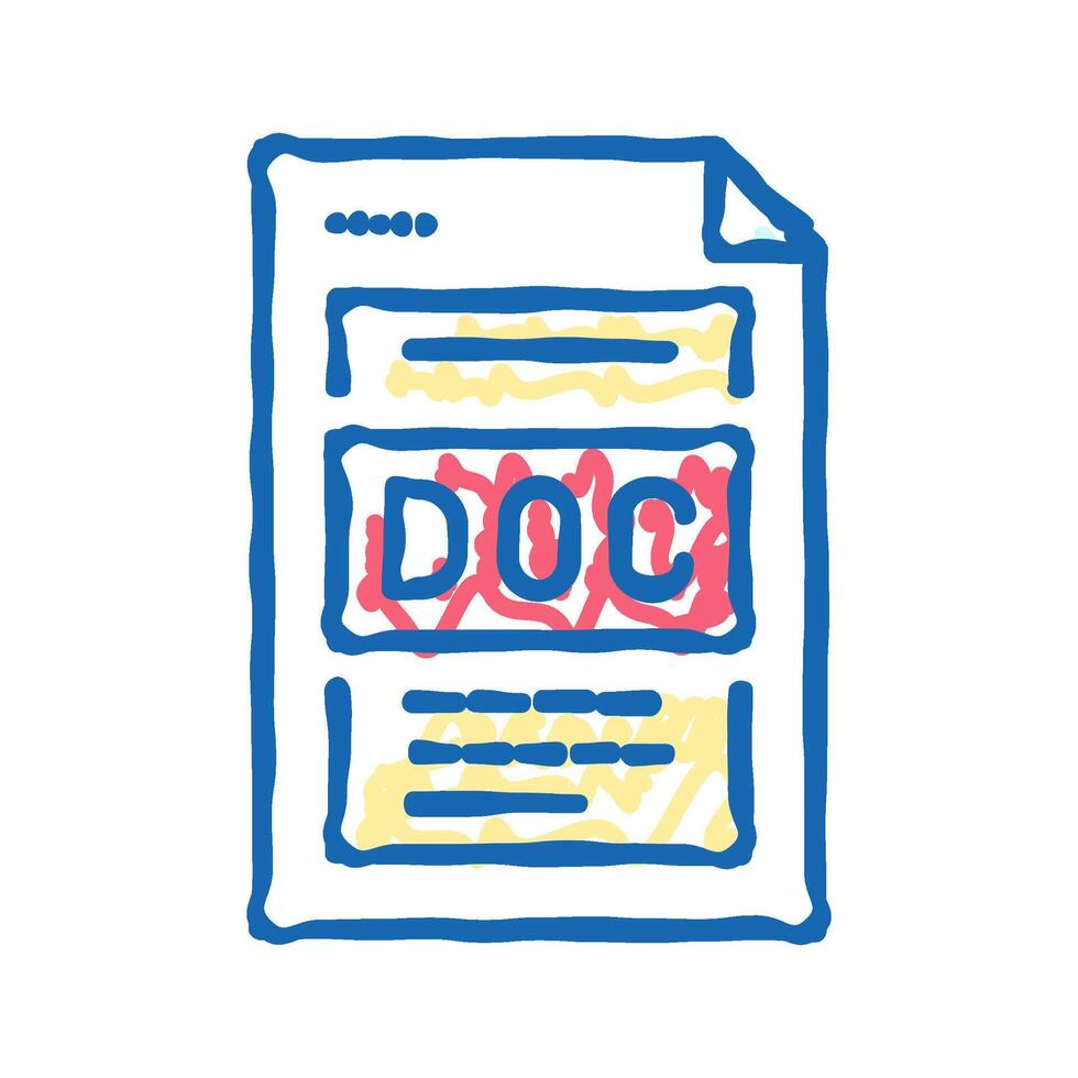 file document icon doodle illustration vector