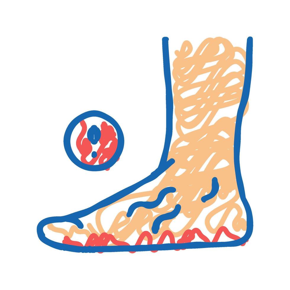 disease flat feet icon doodle illustration vector