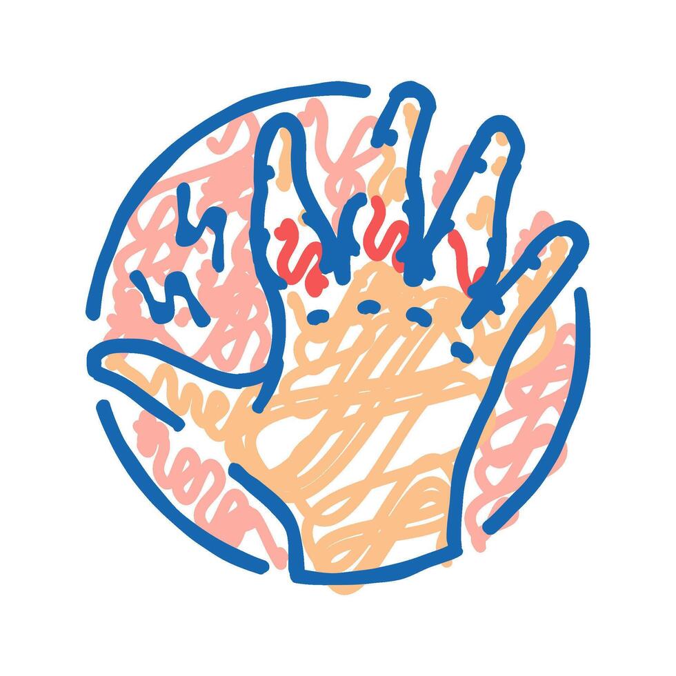 swollen joints disease symptom icon doodle illustration vector