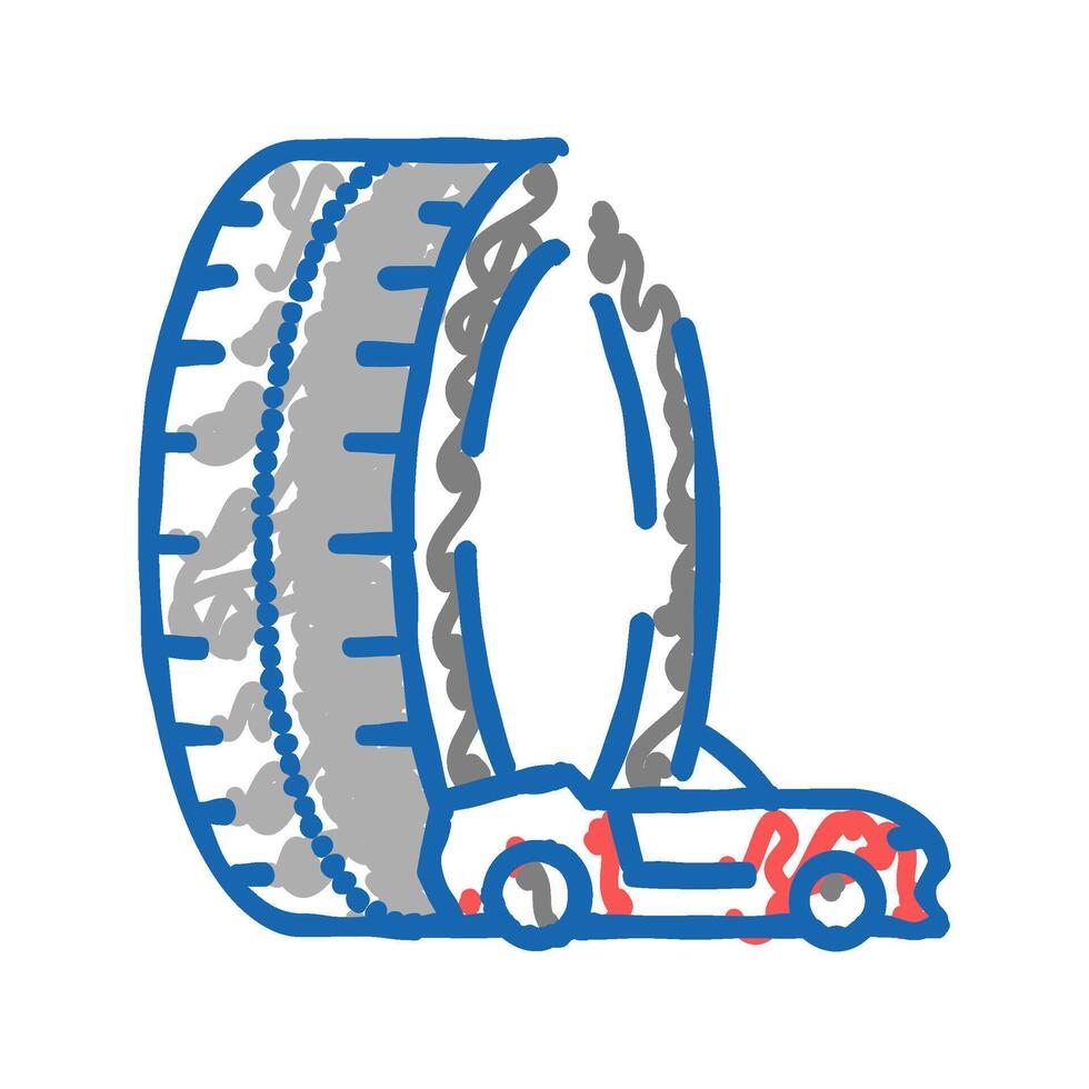 high performance tires icon doodle illustration vector