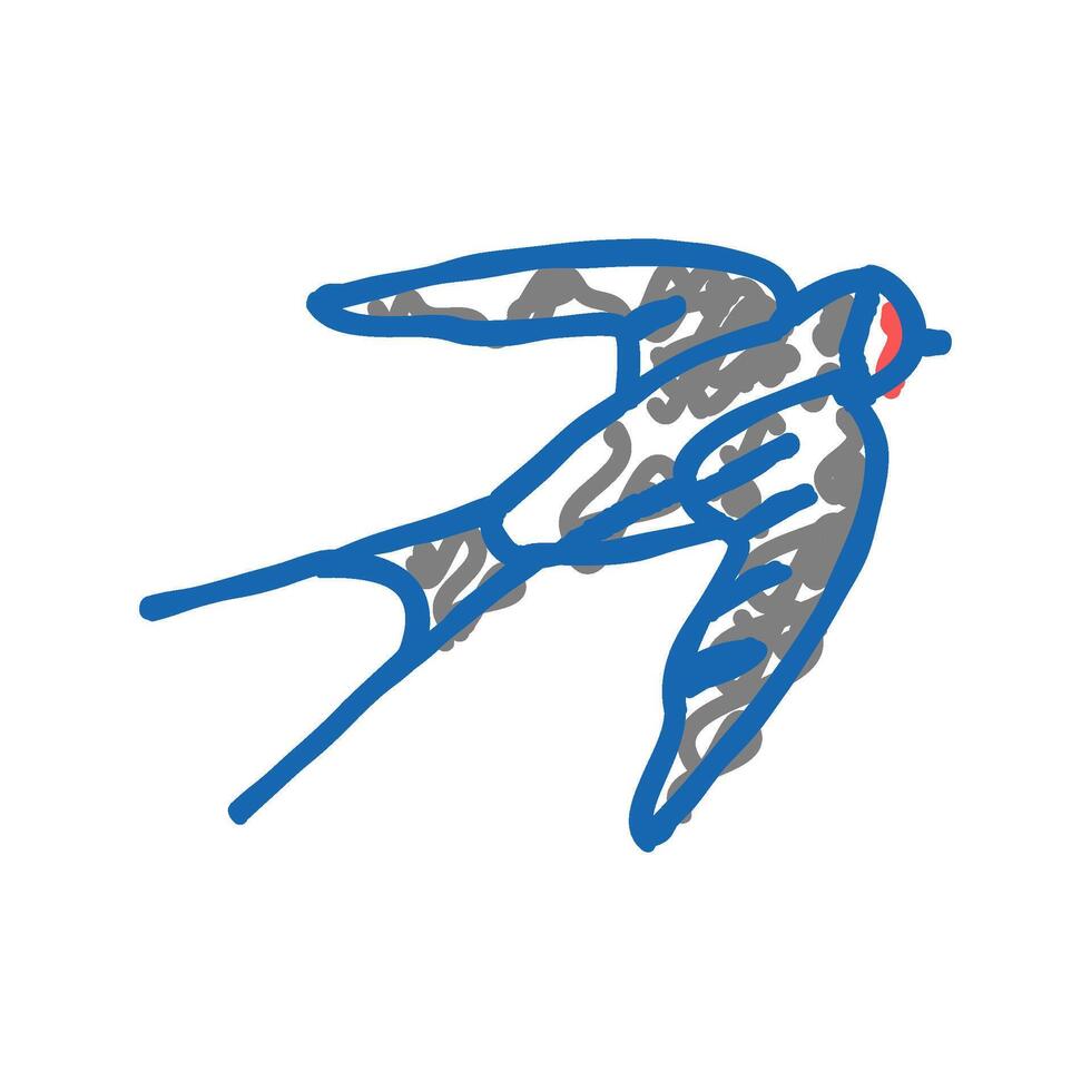 swallow bird icon doodle illustration vector