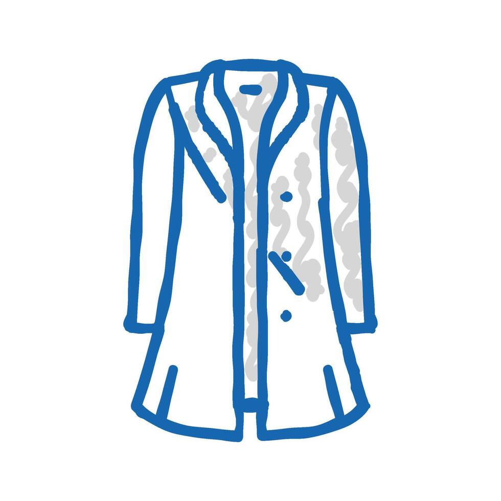 wool jacket outerwear female icon doodle illustration vector