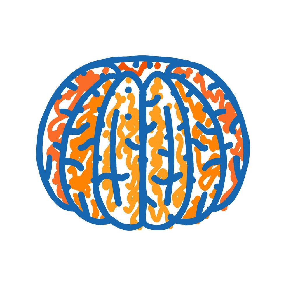 peeled clementine slice icon doodle illustration vector