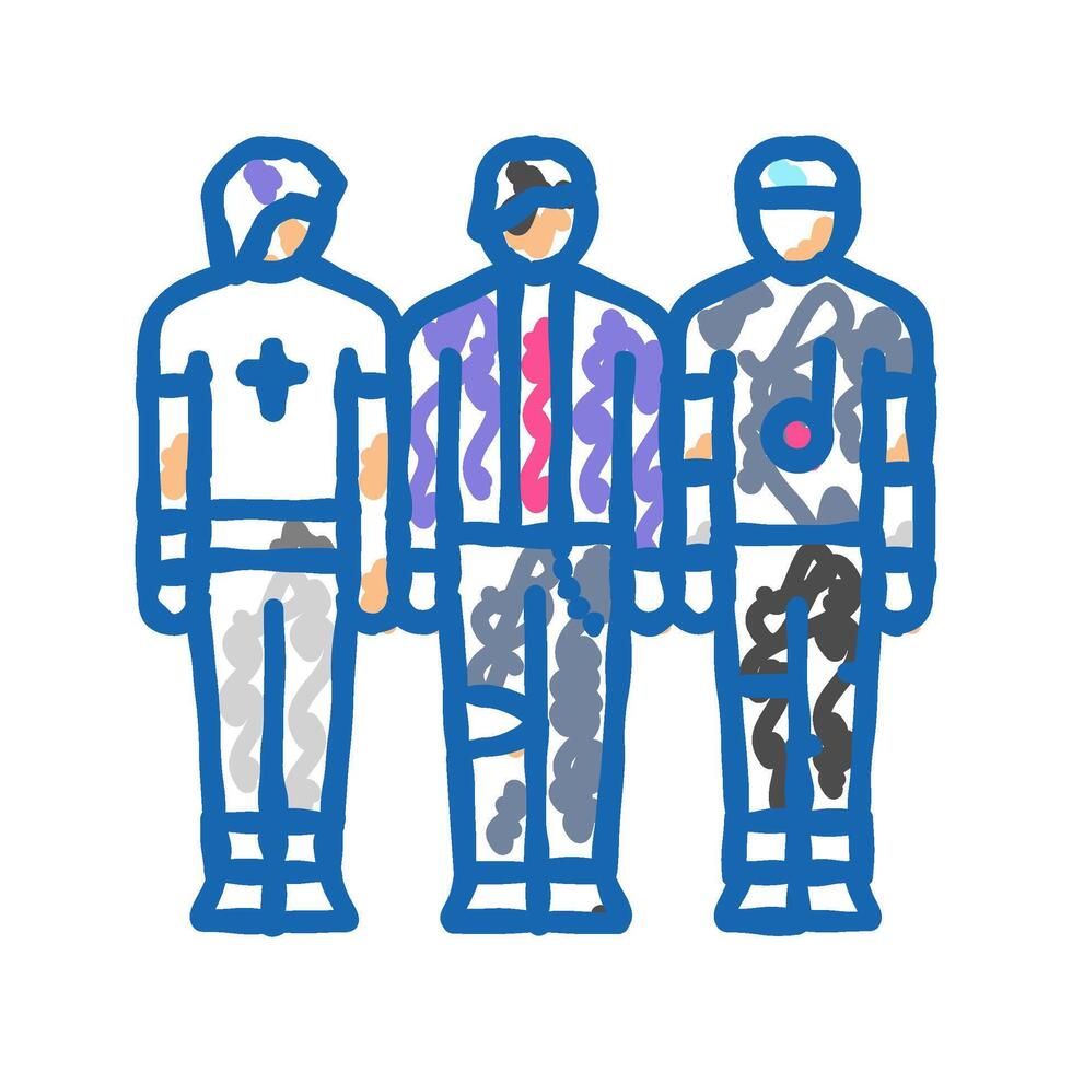 emo band icon doodle illustration vector