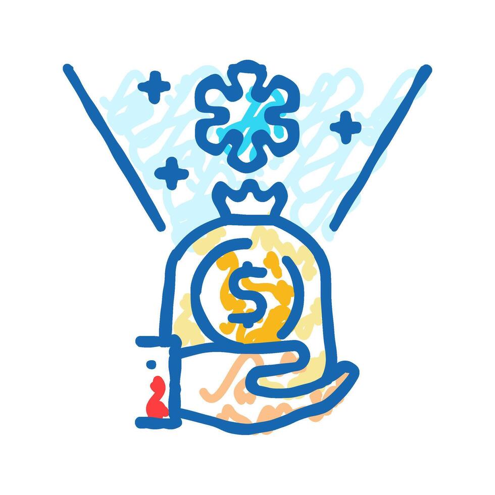 pie chart budget planning icon doodle illustration vector