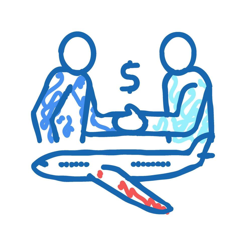 charter flight icon doodle illustration vector