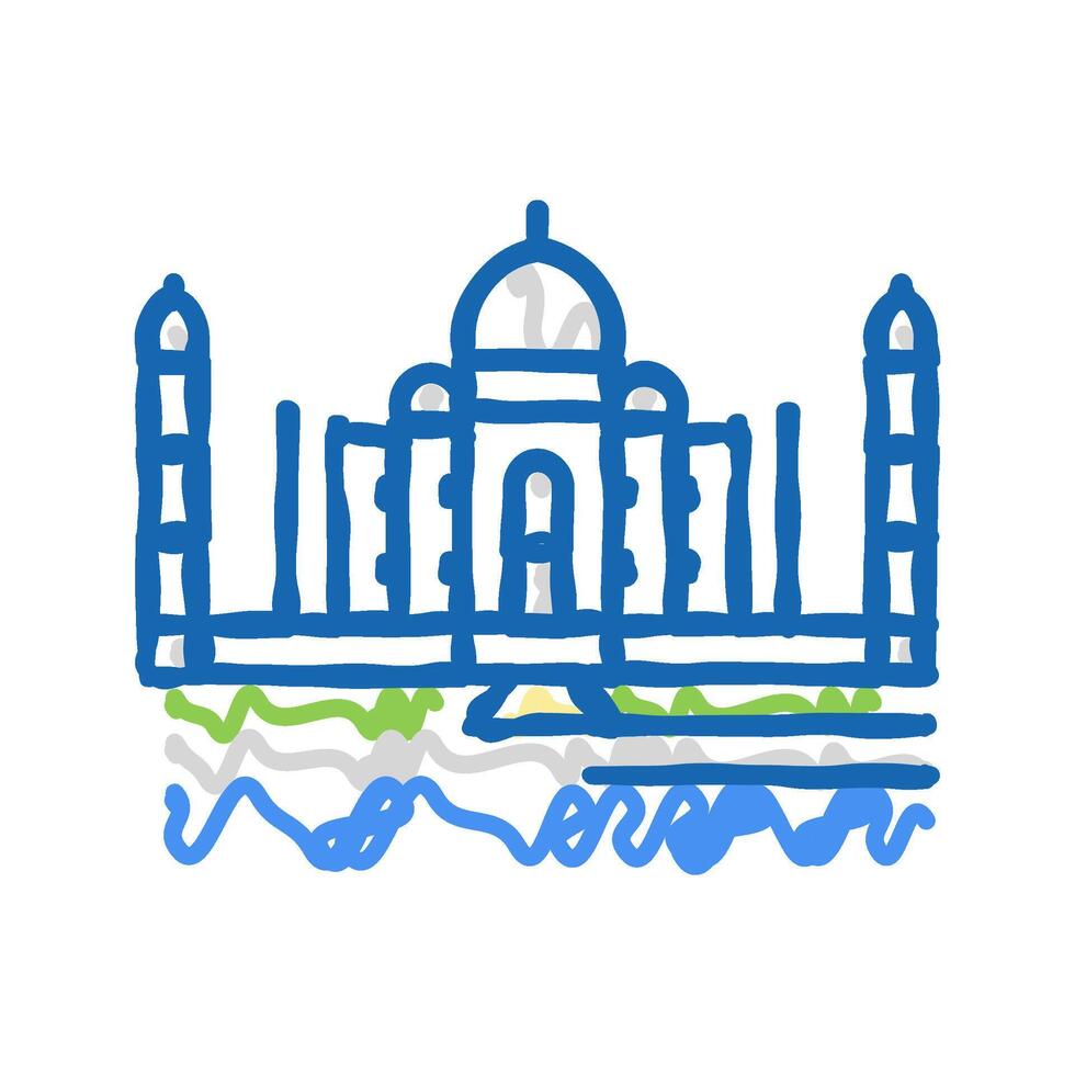 taj mahal icon doodle illustration vector