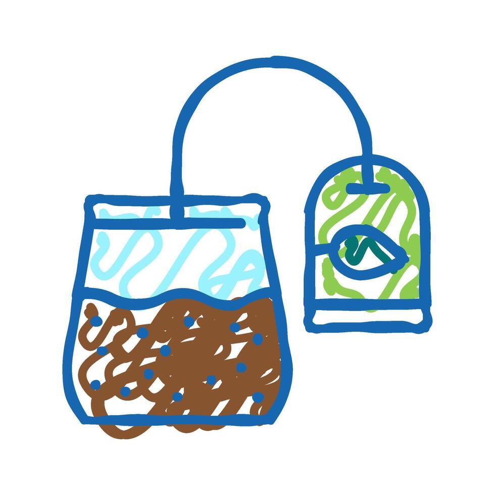 sachet tea icon doodle illustration vector