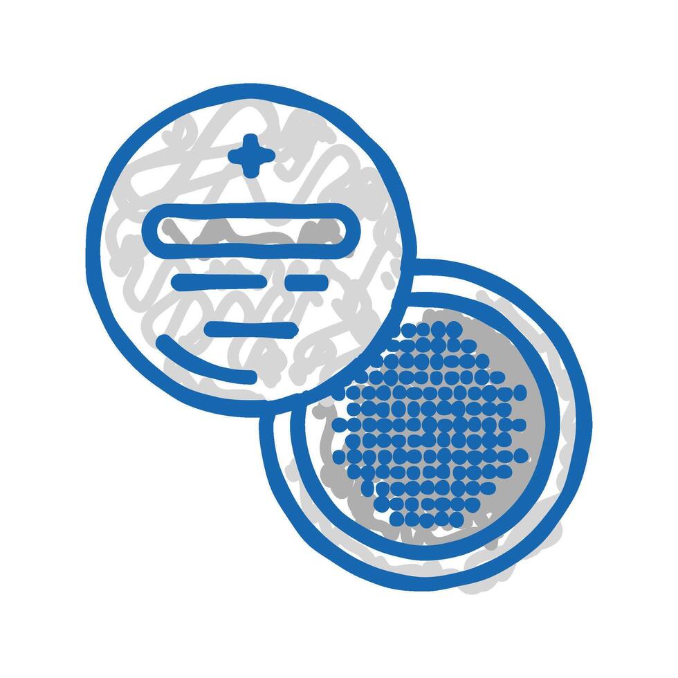 cr2032 button battery icon doodle illustration vector