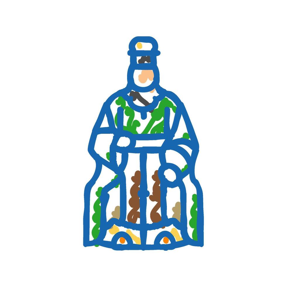 daoist deity taoism icon doodle illustration vector