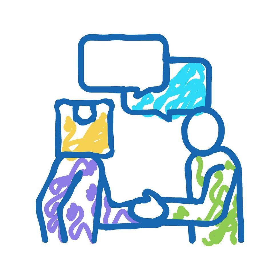 client partnership icon doodle illustration vector