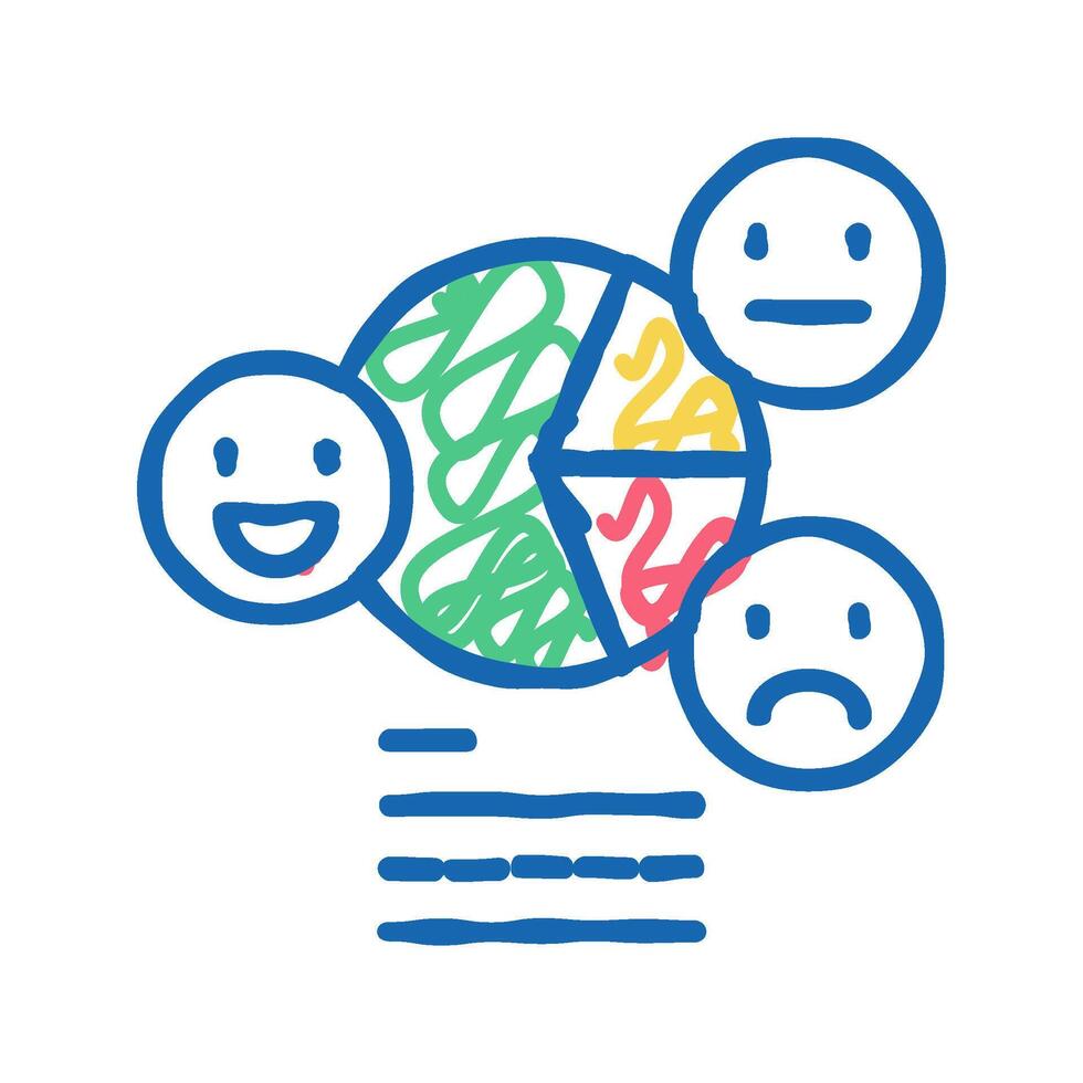 analyzing reviews icon doodle illustration vector