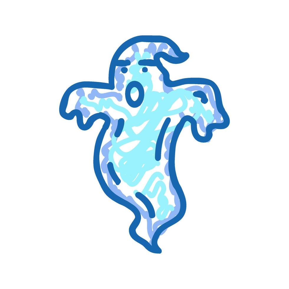 spooky ghost icon doodle illustration vector