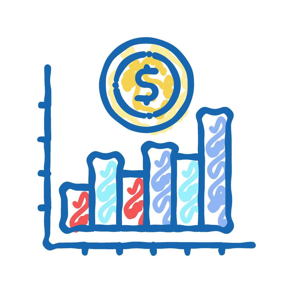 financial charts advisor icon doodle illustration vector
