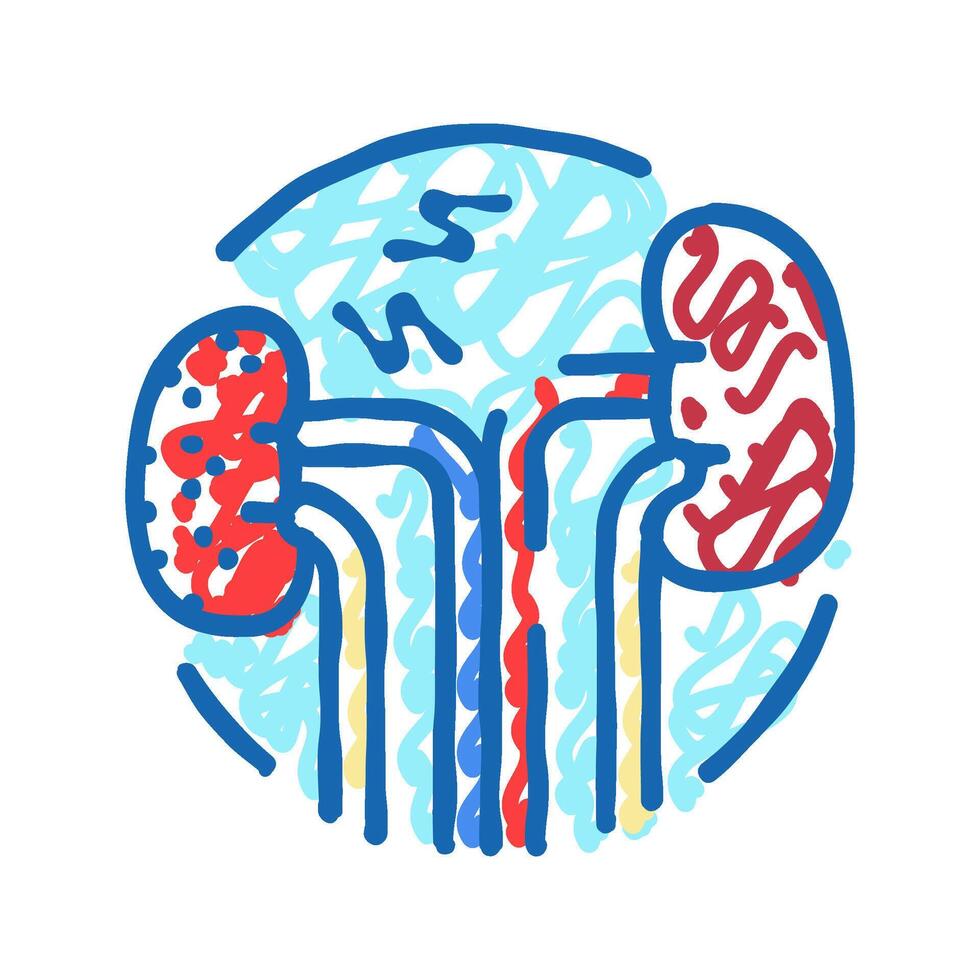 nephrectomy urology icon doodle illustration vector