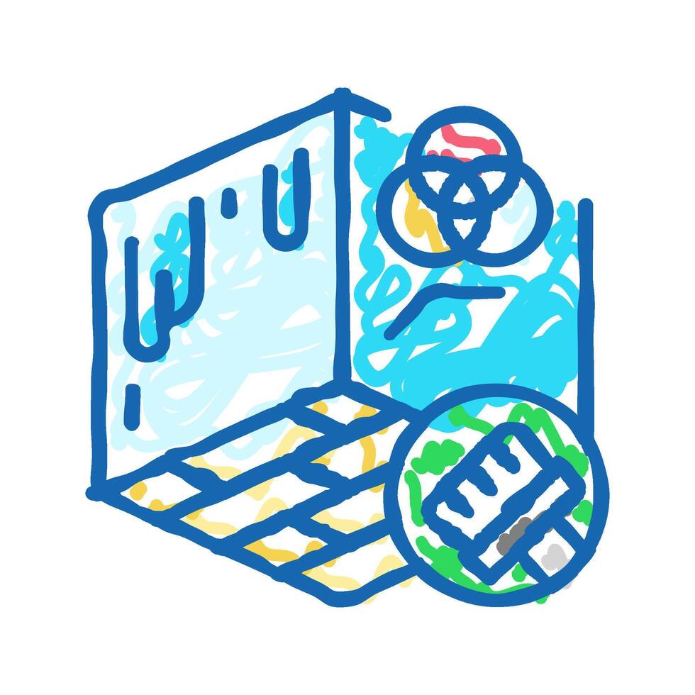 wall color selection interior designer icon doodle illustration vector