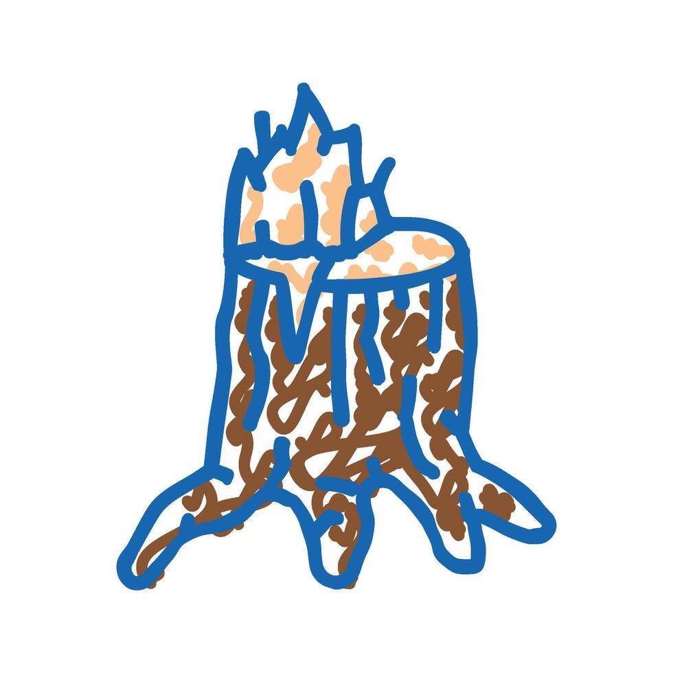splintered wood fracture icon doodle illustration vector