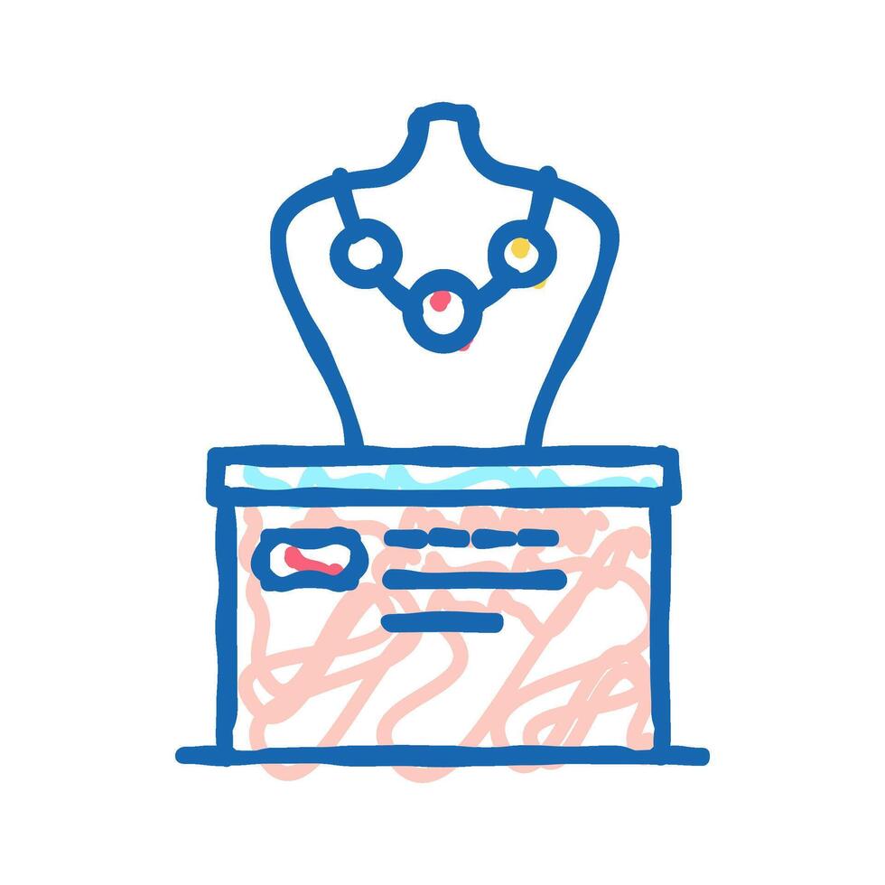 precious necklace exhibit icon doodle illustration vector