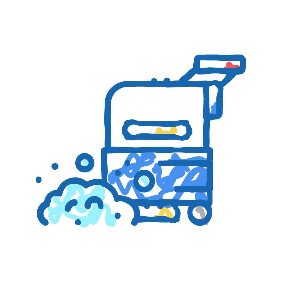 professional vacuum washing machine icon doodle illustration vector