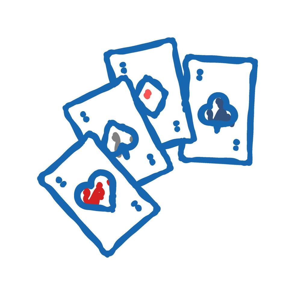 card slot game icon doodle illustration vector