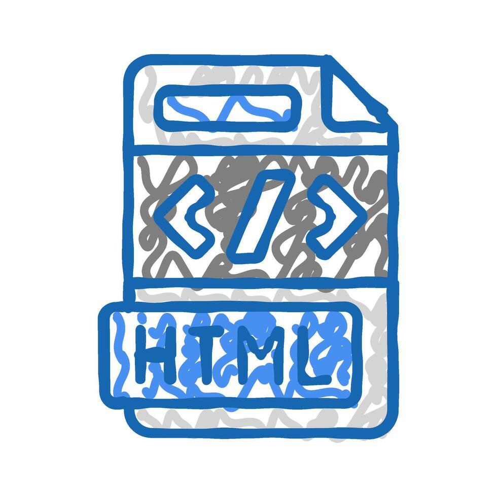 html file format document icon doodle illustration vector
