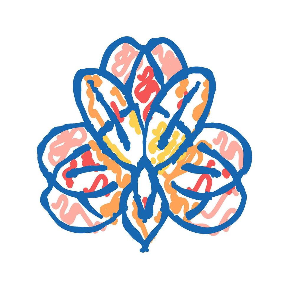 alstroemeria blossom spring icon doodle illustration vector