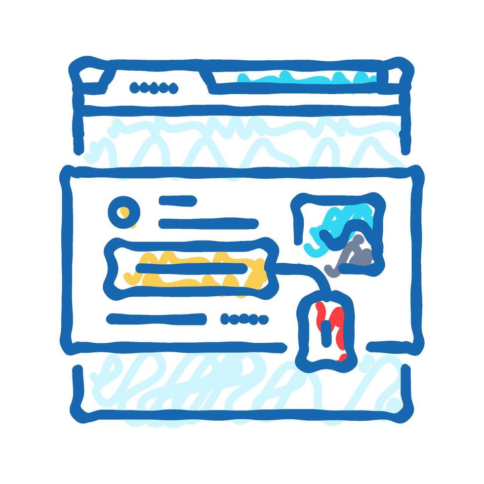 header tags h1 h2 seo icon doodle illustration vector