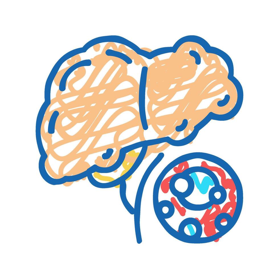fatty liver dystrophy disease icon doodle illustration vector