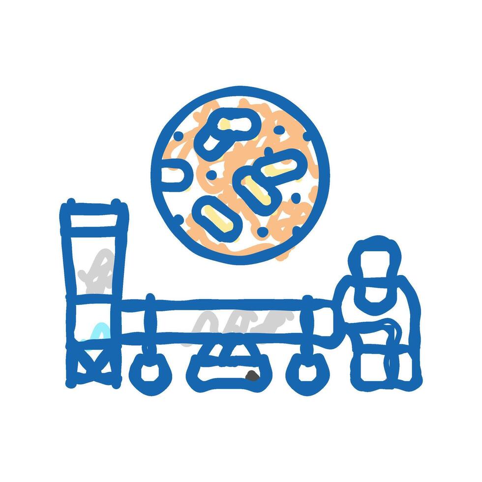 drying wood pellets icon doodle illustration vector