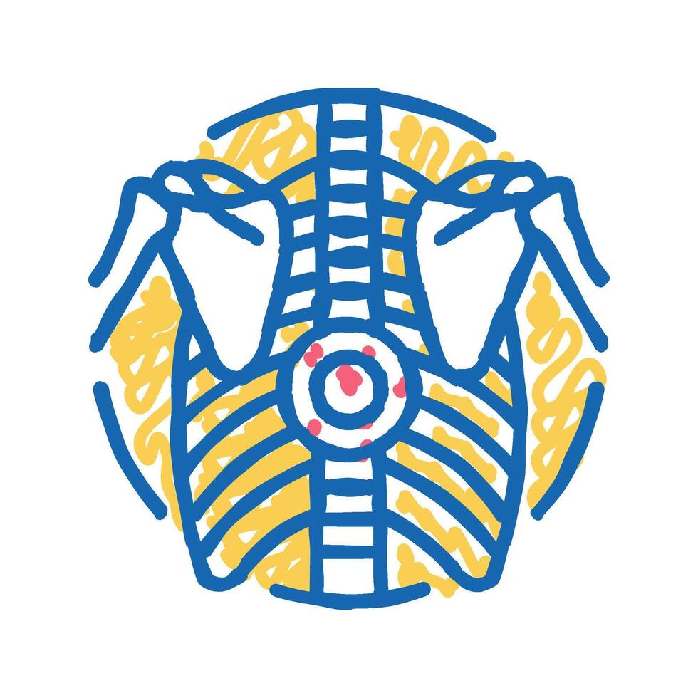 lower back pain osteoporosis symptom icon doodle illustration vector