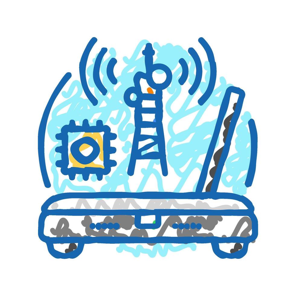 rf technology electronics icon doodle illustration vector
