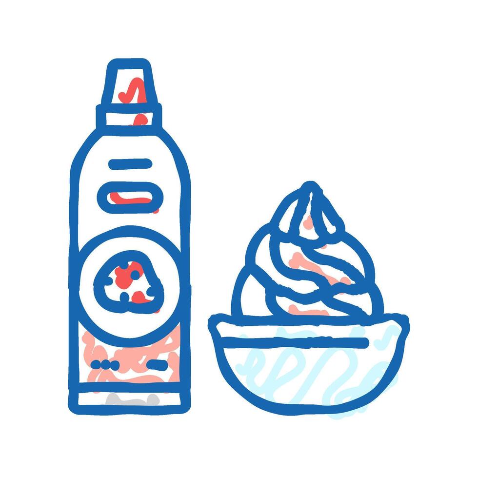 whipped cream milk product icon doodle illustration vector