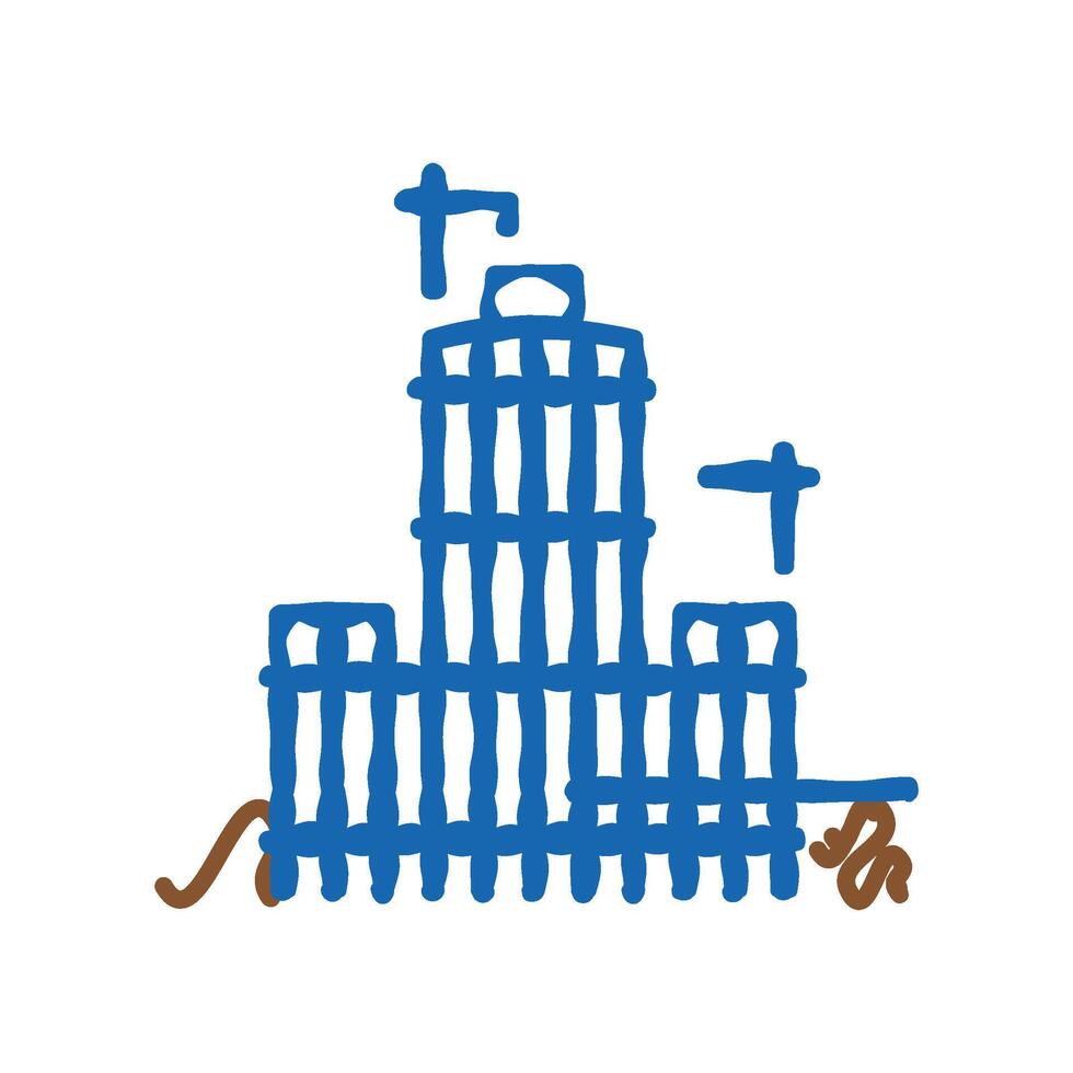 building skyscraper skeleton icon doodle illustration vector