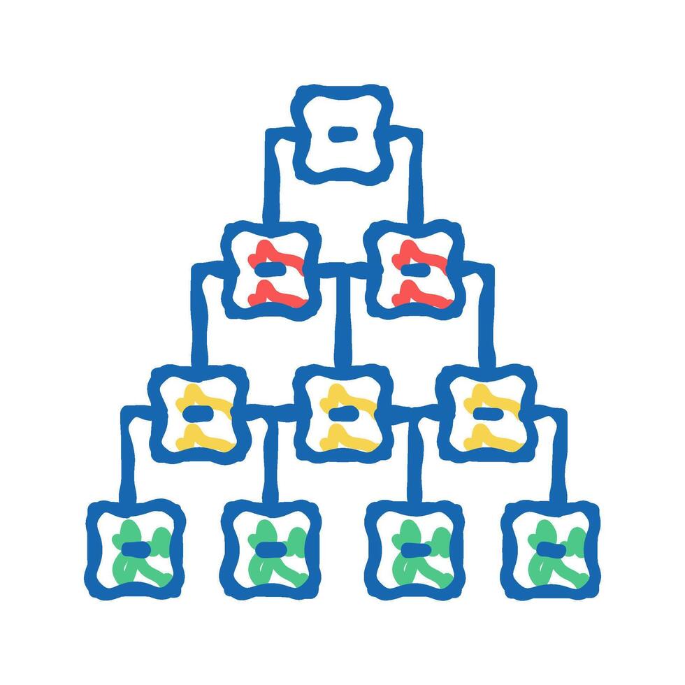 hierarchy diagram icon doodle illustration vector