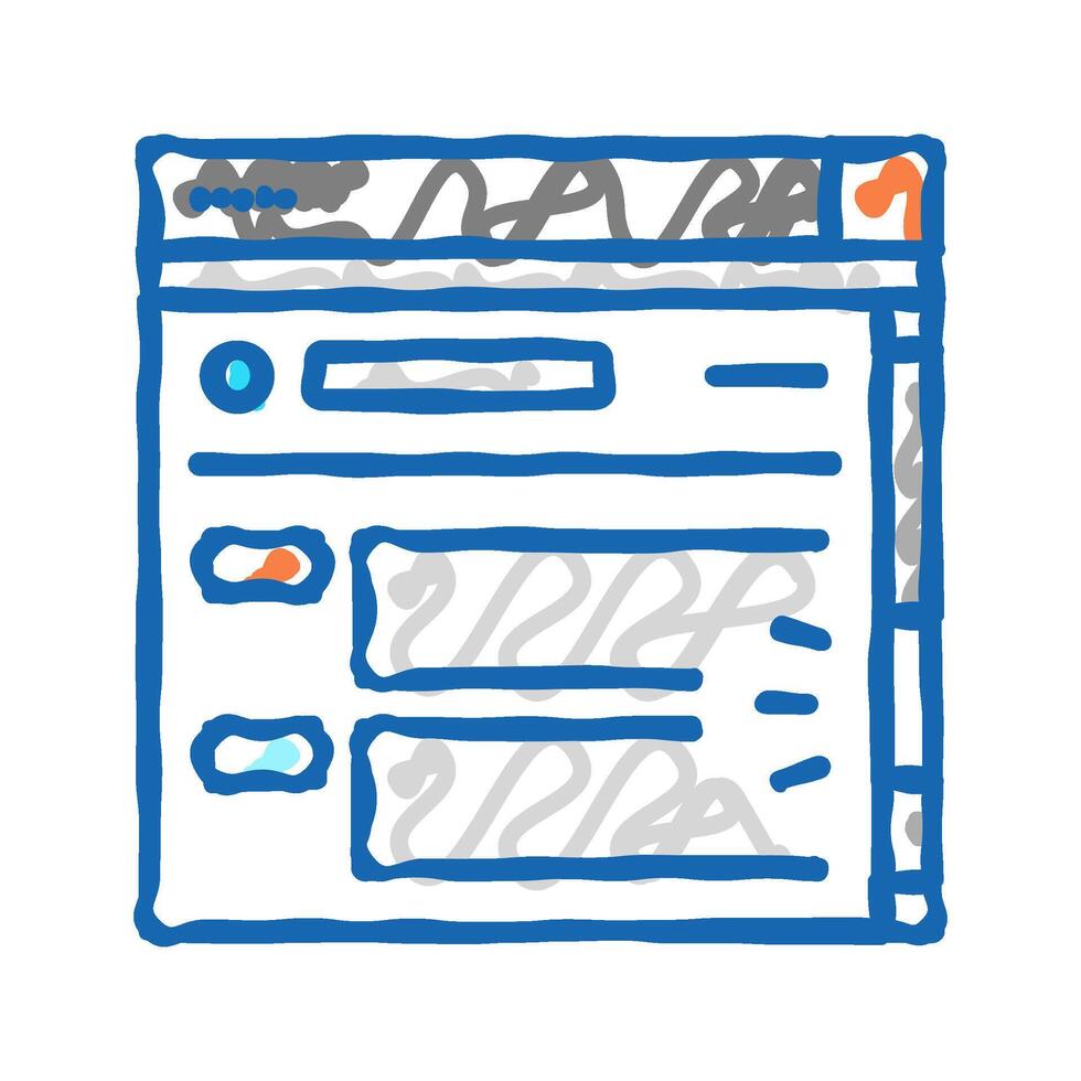 web page scroll icon doodle illustration vector