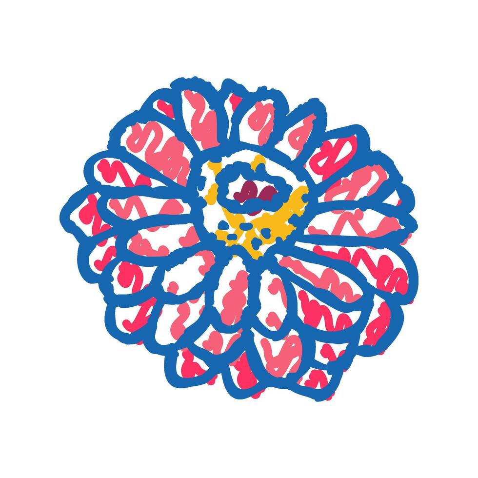 zinnia blossom spring icon doodle illustration vector