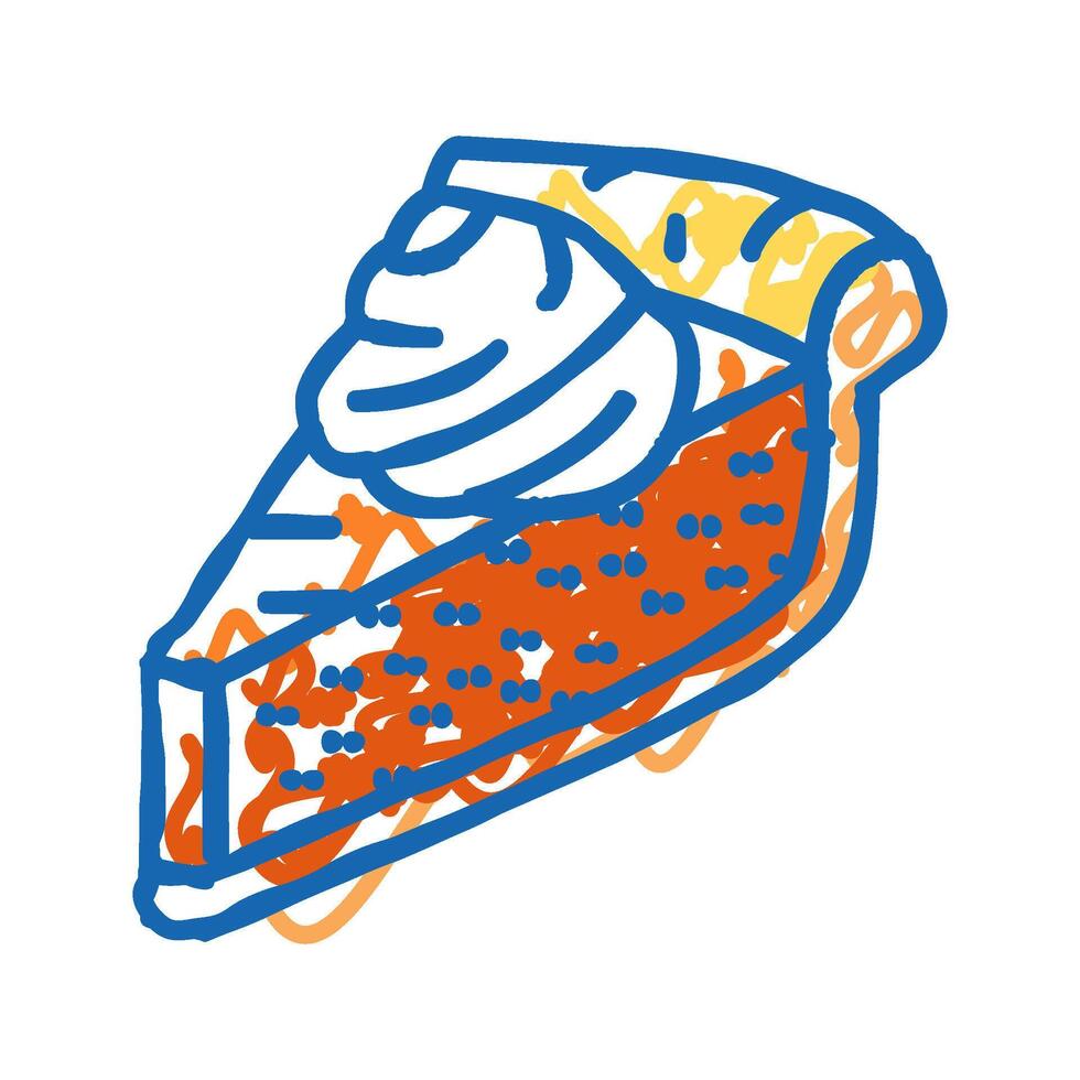 pumpkin pie icon doodle illustration vector