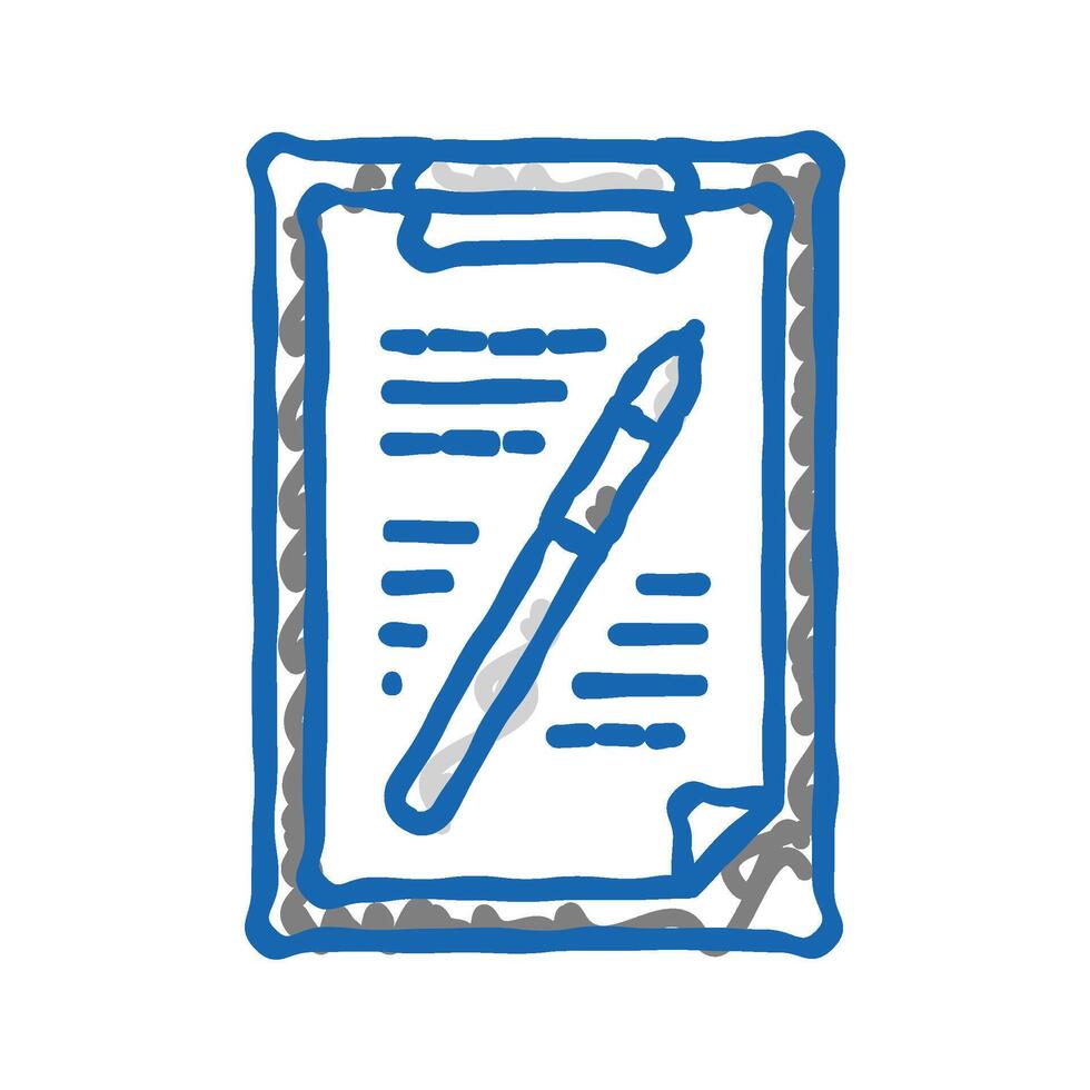 clipboard pen list icon doodle illustration vector