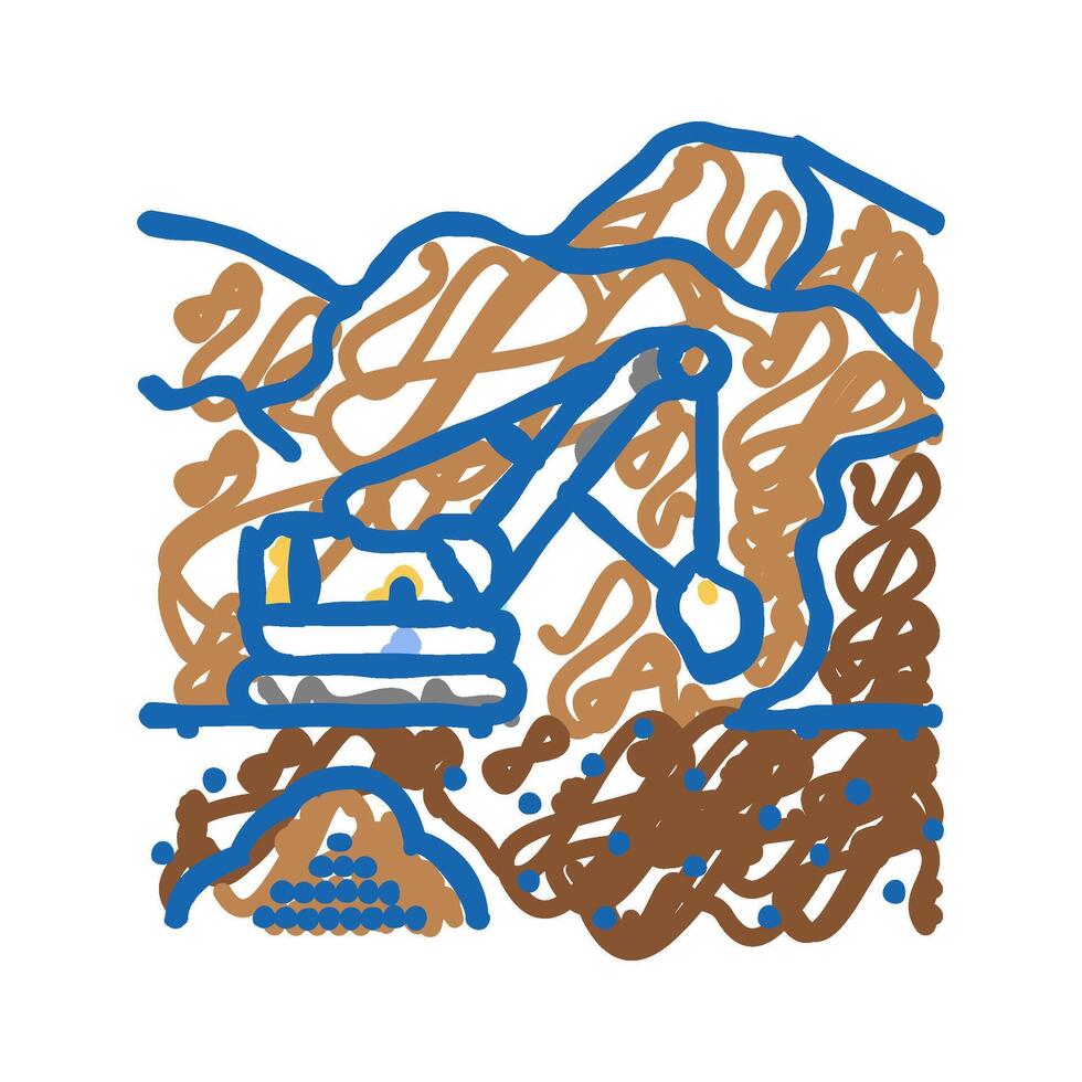 surface mining icon doodle illustration vector