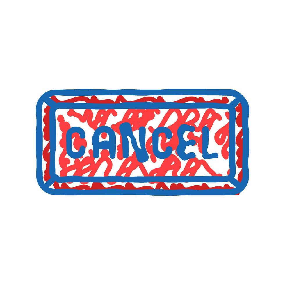 cancel close icon doodle illustration vector