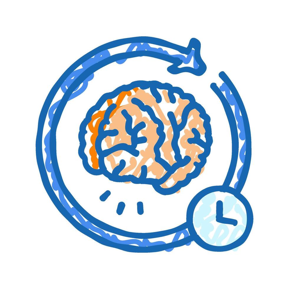 memory recall neuroscience neurology icon doodle illustration vector