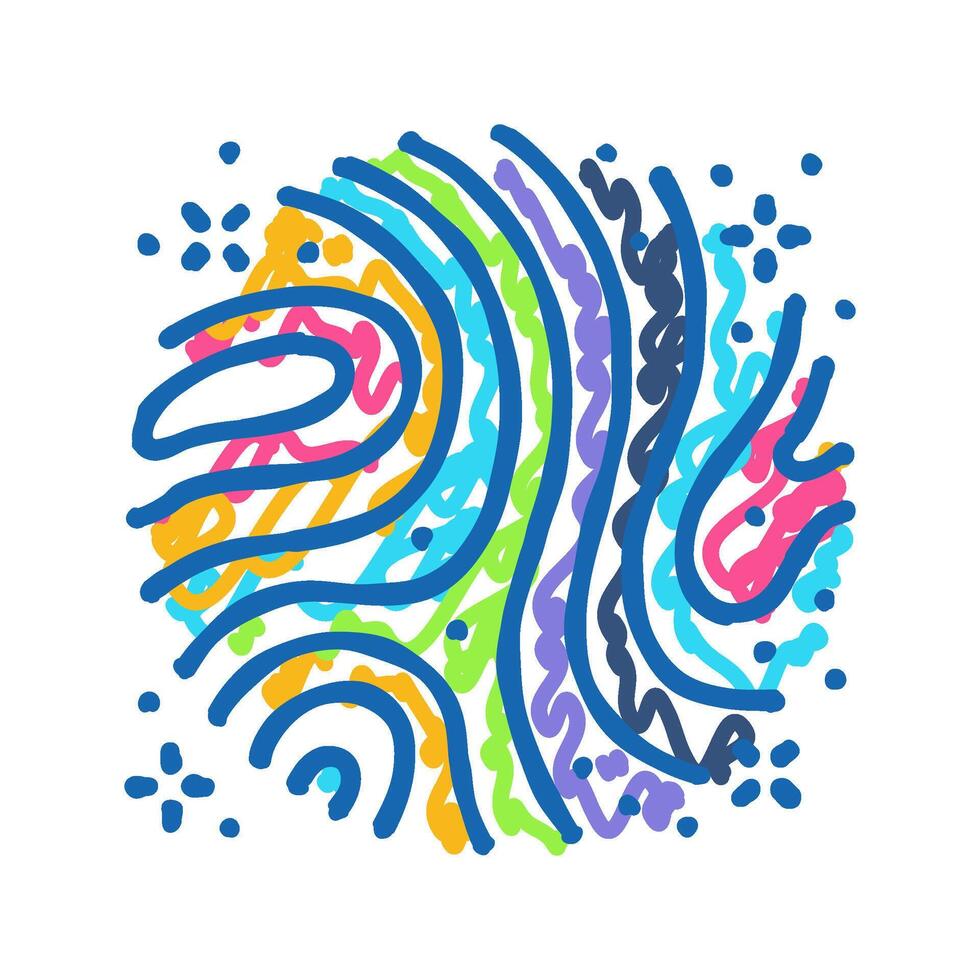 psychedelic visuals rave retro icon doodle illustration vector