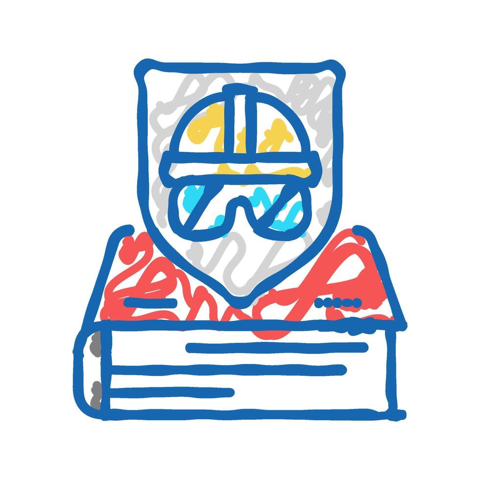 safety procedures tool work icon doodle illustration vector
