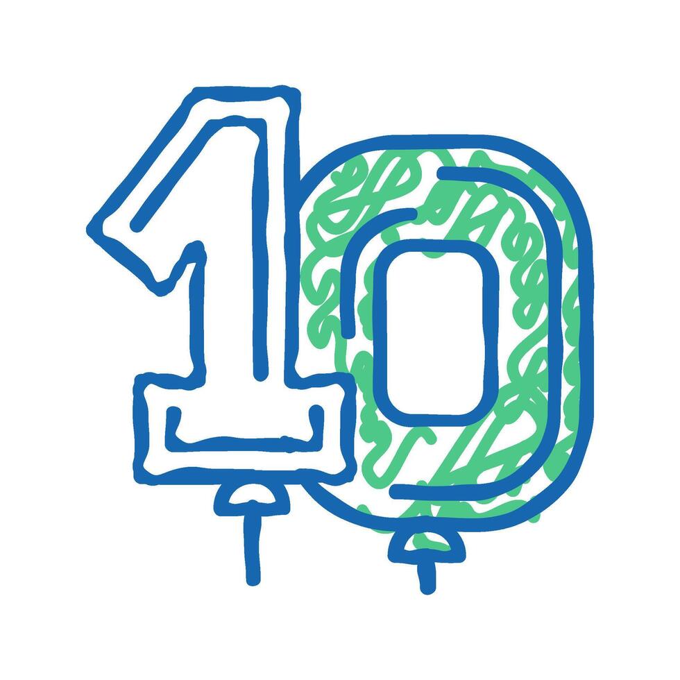 numbers balloon icon doodle illustration vector